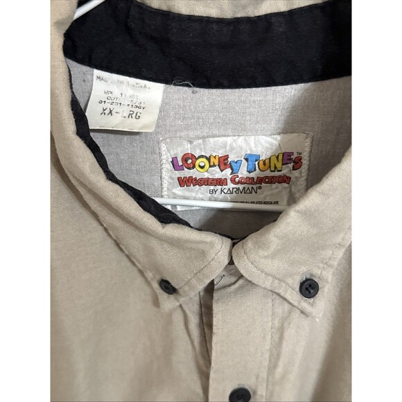 KARMAN Looney Tunes Button Down Shirt Warner Bros Western Collection XXL 1990’s - Picture 11 of 13